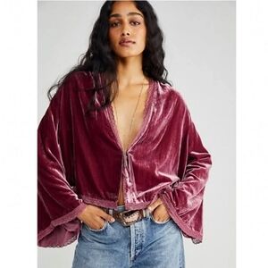 NWT Free People Velvet Bed Jacket